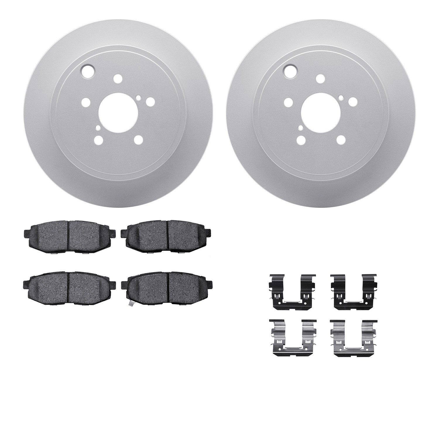 DFC GEOSPEC Coated Rotors with 5000 Brake Pads - Ceramic and Hardware