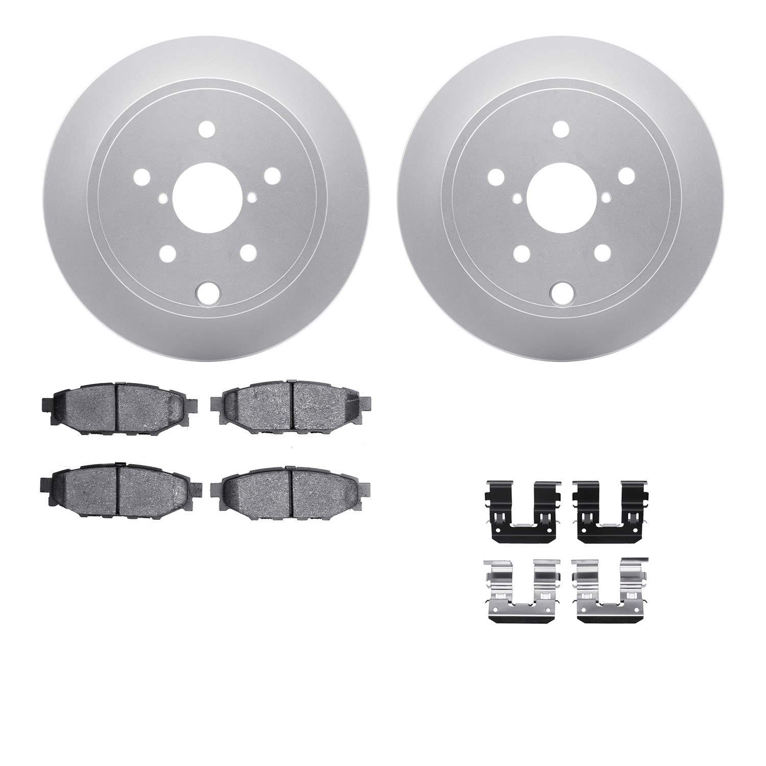 DFC GEOSPEC Coated Rotors with 5000 Brake Pads - Ceramic and Hardware