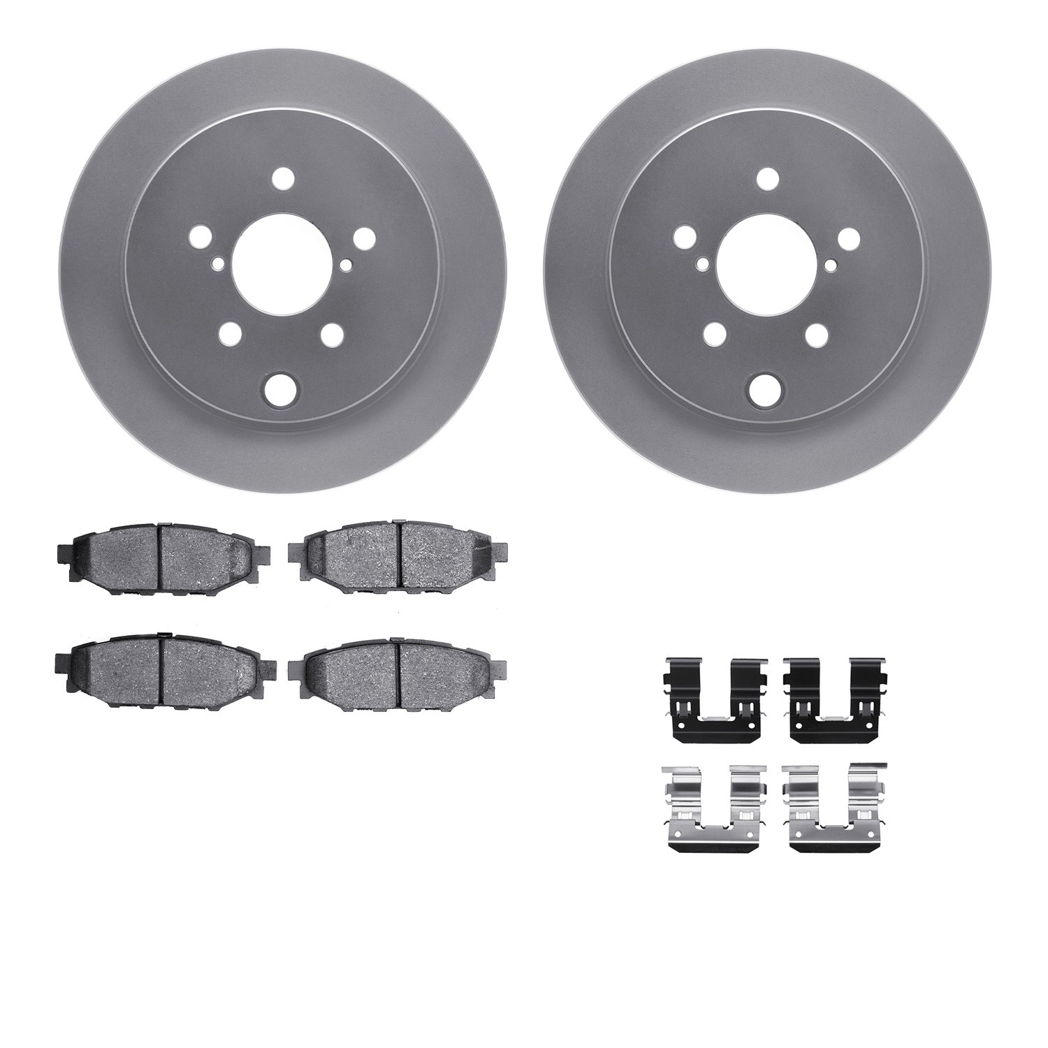DFC GEOSPEC Coated Rotors with 5000 Brake Pads - Ceramic and Hardware