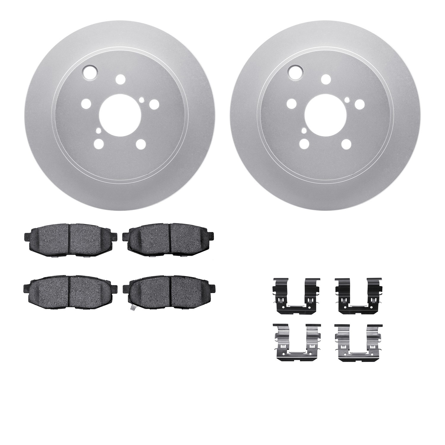 DFC GEOSPEC Coated Rotors with 5000 Brake Pads - Ceramic and Hardware