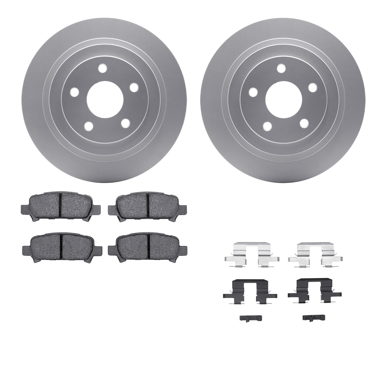 DFC GEOSPEC Coated Rotors with 5000 Brake Pads - Ceramic and Hardware