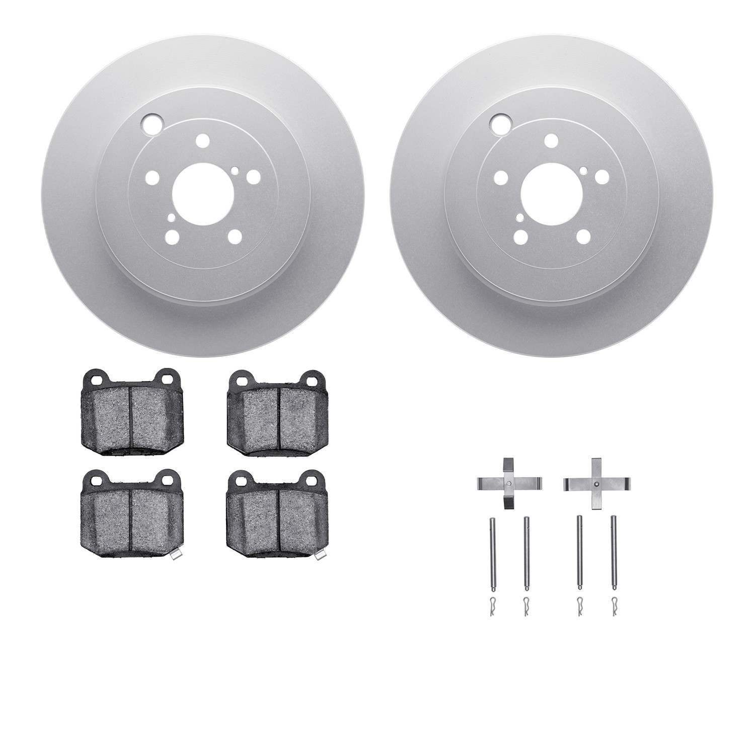DFC GEOSPEC Coated Rotors with 5000 Brake Pads - Ceramic and Hardware