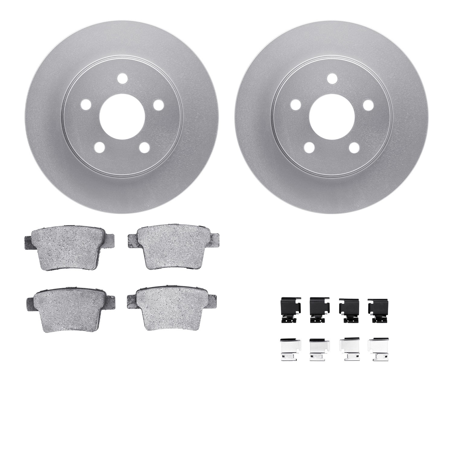 DFC GEOSPEC Coated Rotors with 5000 Brake Pads - Ceramic and Hardware
