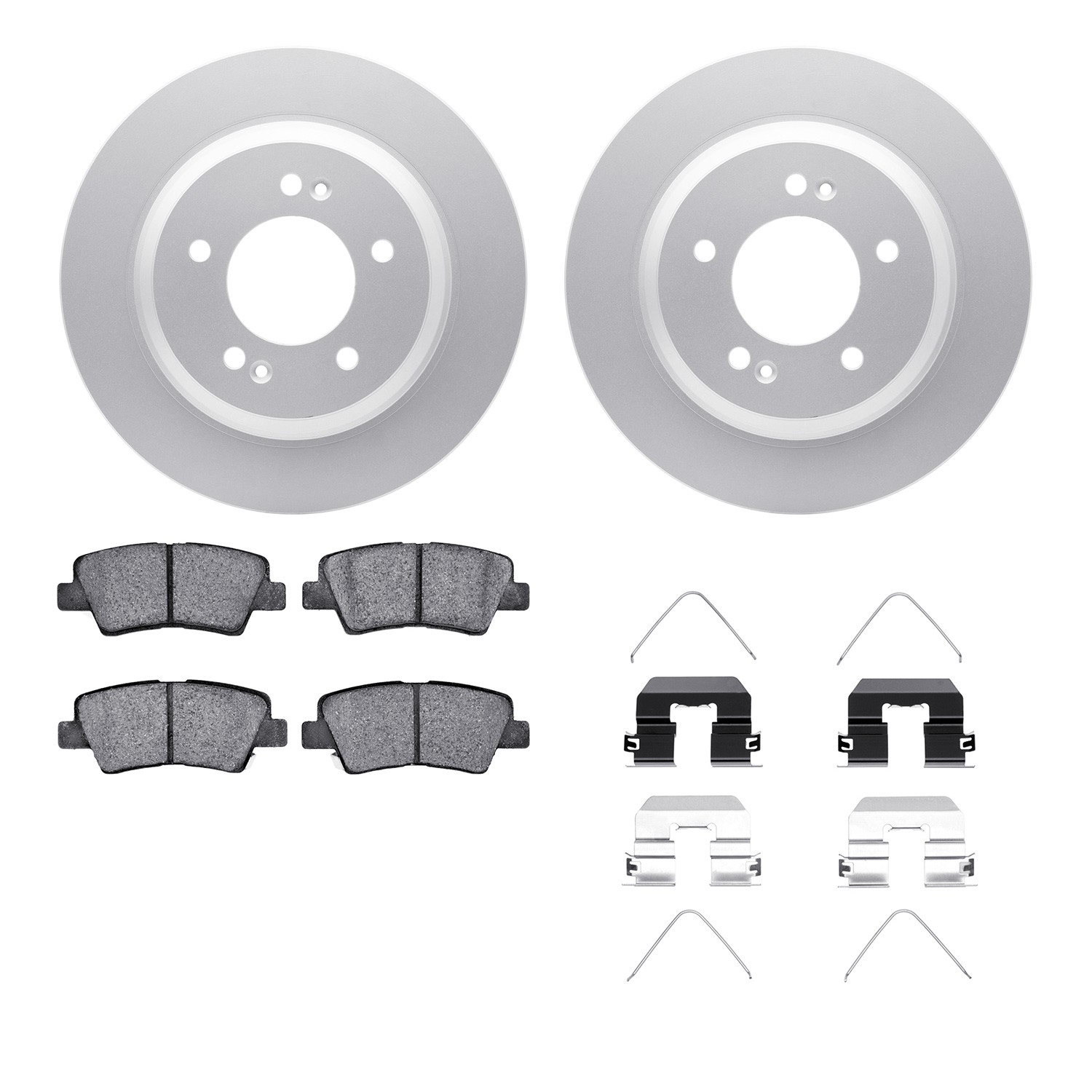 DFC GEOSPEC Coated Rotors with 5000 Brake Pads - Ceramic and Hardware