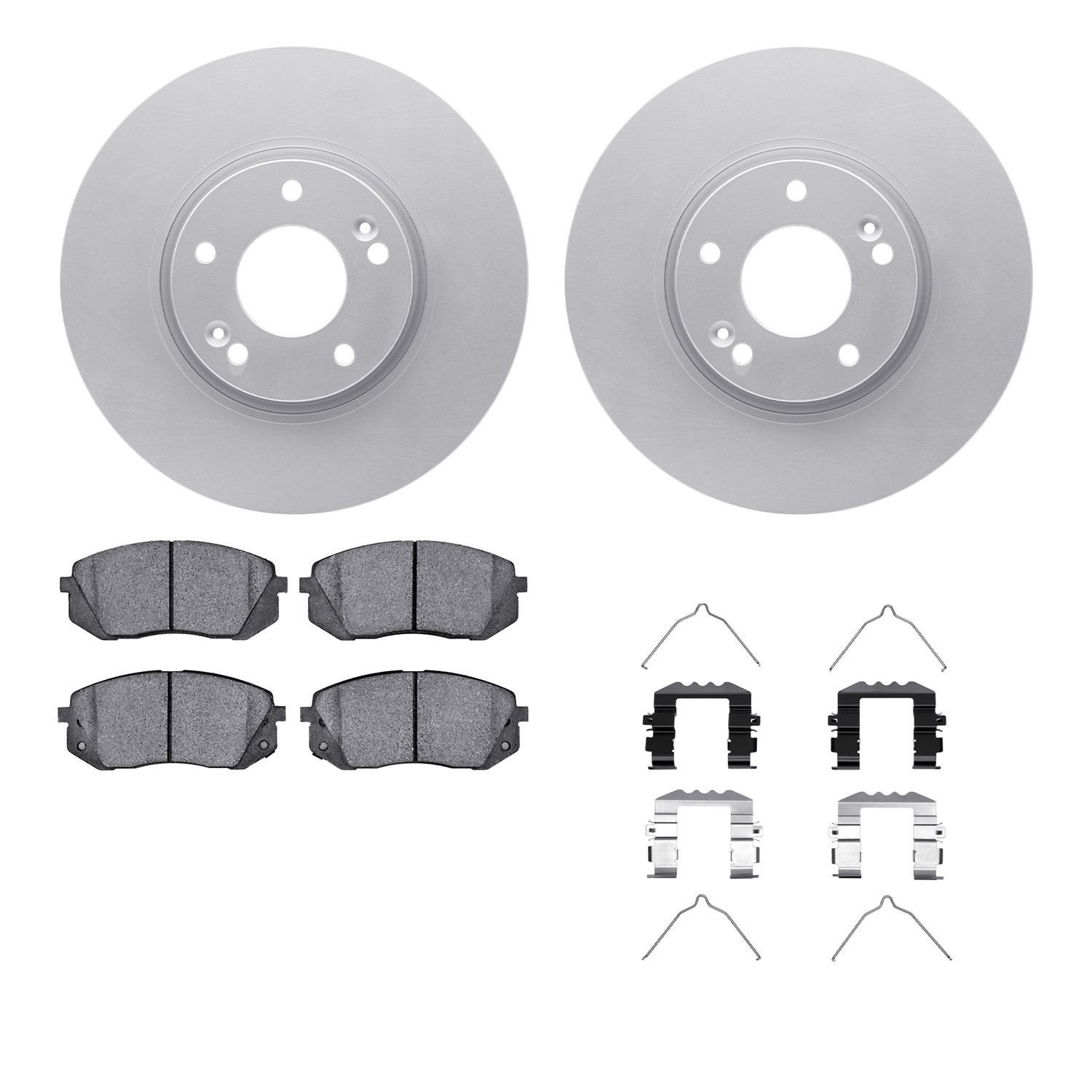 DFC GEOSPEC Coated Rotors with 5000 Brake Pads - Ceramic and Hardware