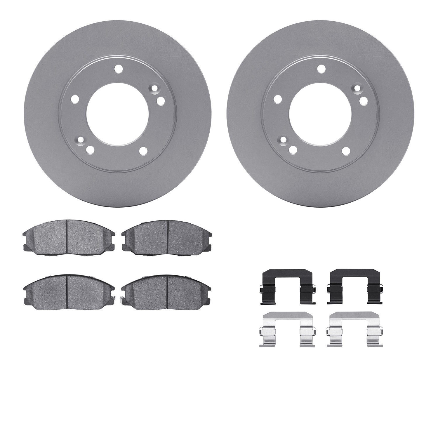DFC GEOSPEC Coated Rotors with 5000 Brake Pads - Ceramic and Hardware