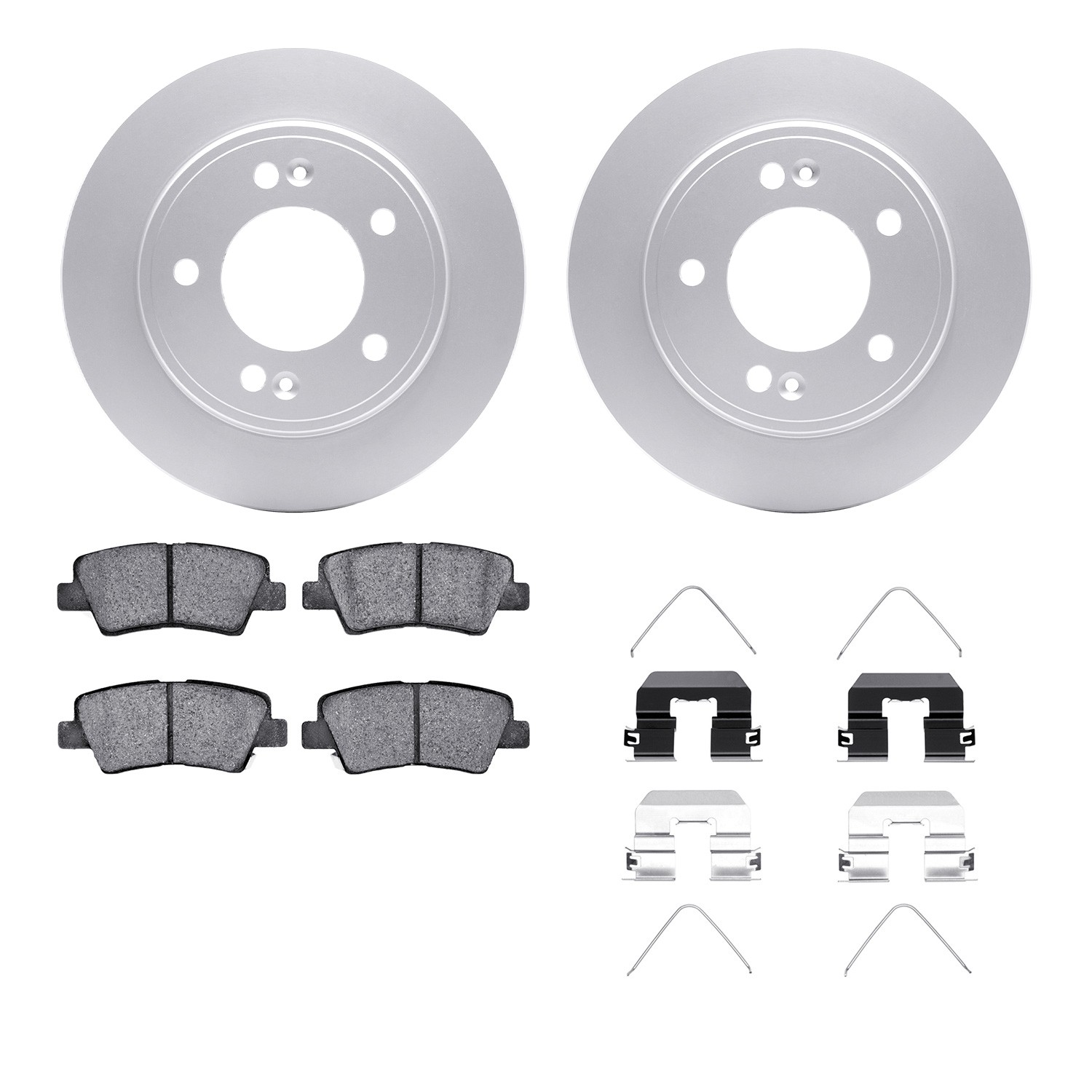 DFC GEOSPEC Coated Rotors with 5000 Brake Pads - Ceramic and Hardware