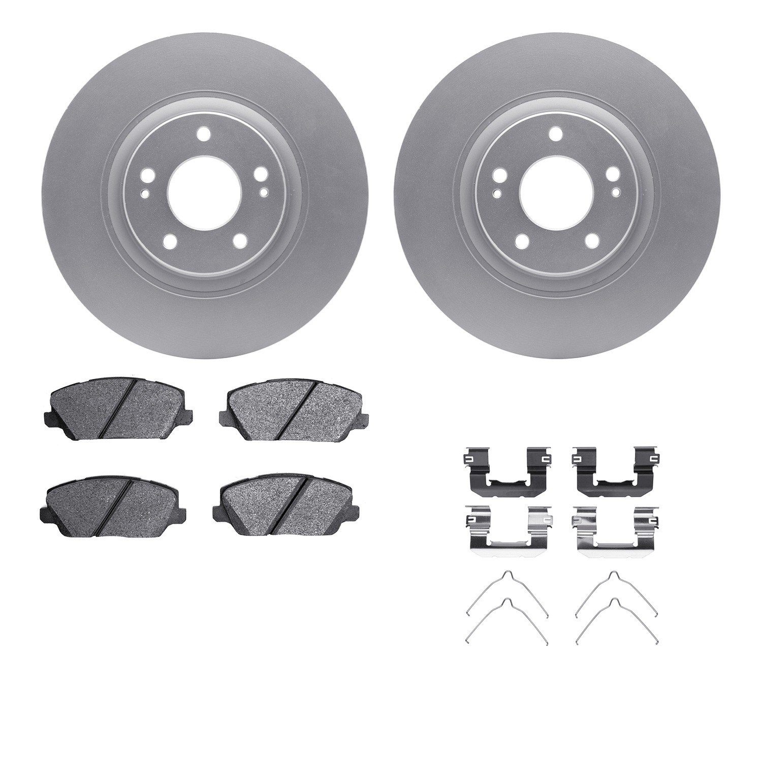 DFC GEOSPEC Coated Rotors with 5000 Brake Pads - Ceramic and Hardware
