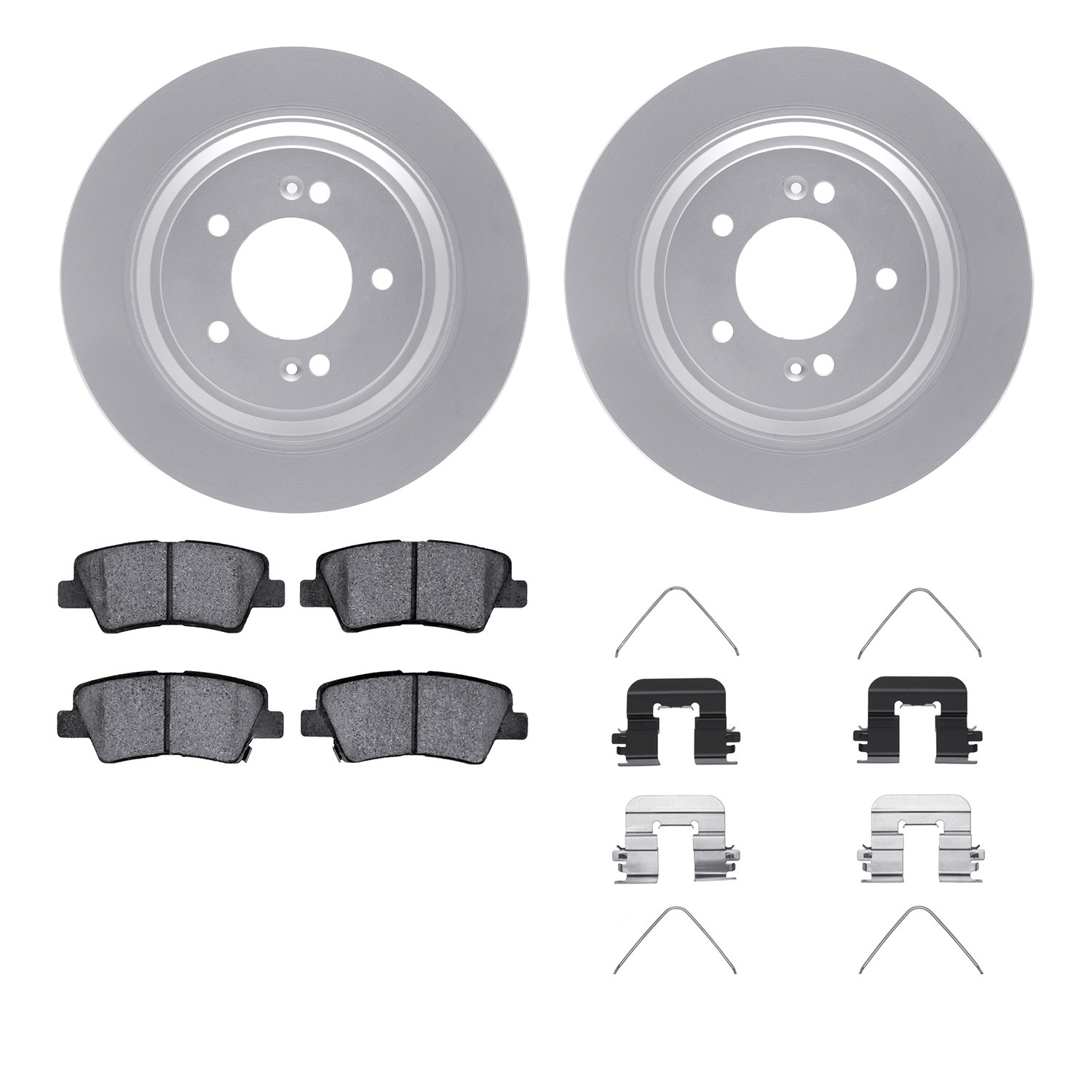 DFC GEOSPEC Coated Rotors with 5000 Brake Pads - Ceramic and Hardware
