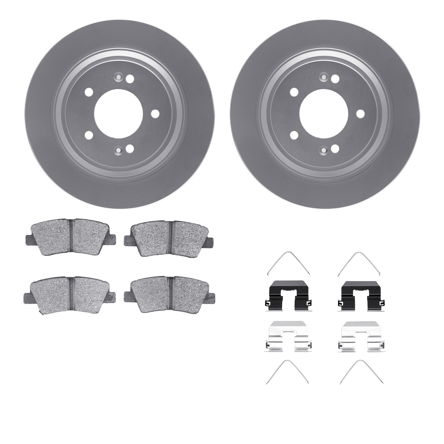 DFC GEOSPEC Coated Rotors with 5000 Brake Pads - Ceramic and Hardware