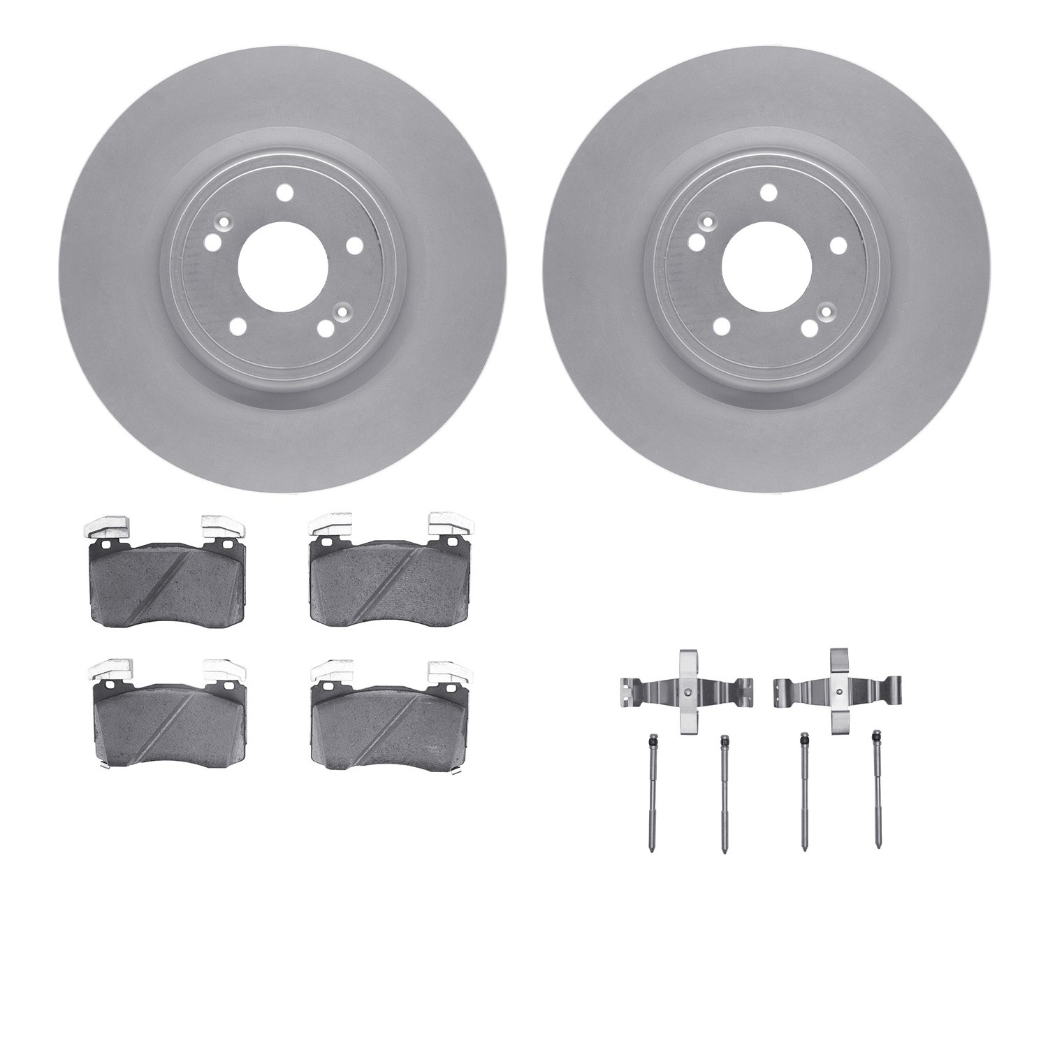 DFC GEOSPEC Coated Rotors with 5000 Brake Pads - Ceramic and Hardware