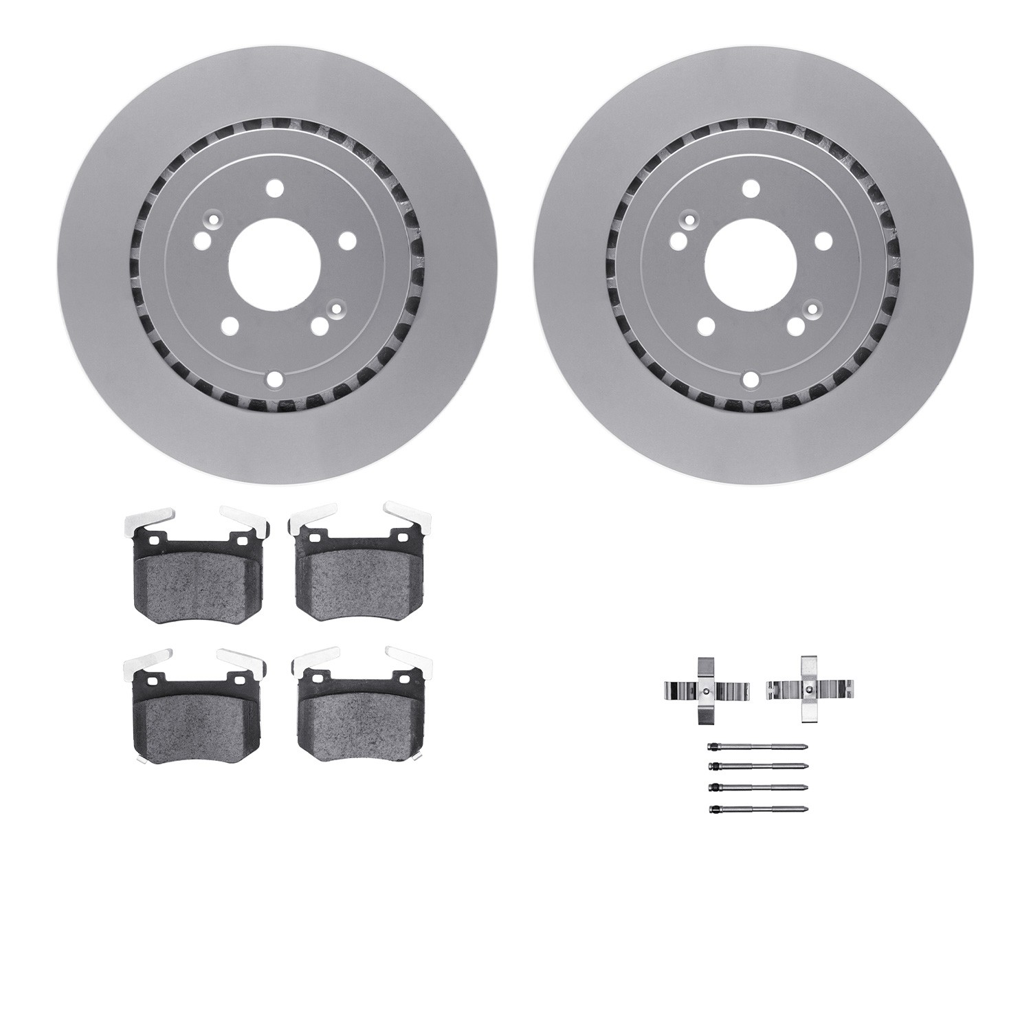 DFC GEOSPEC Coated Rotors with 5000 Brake Pads - Ceramic and Hardware