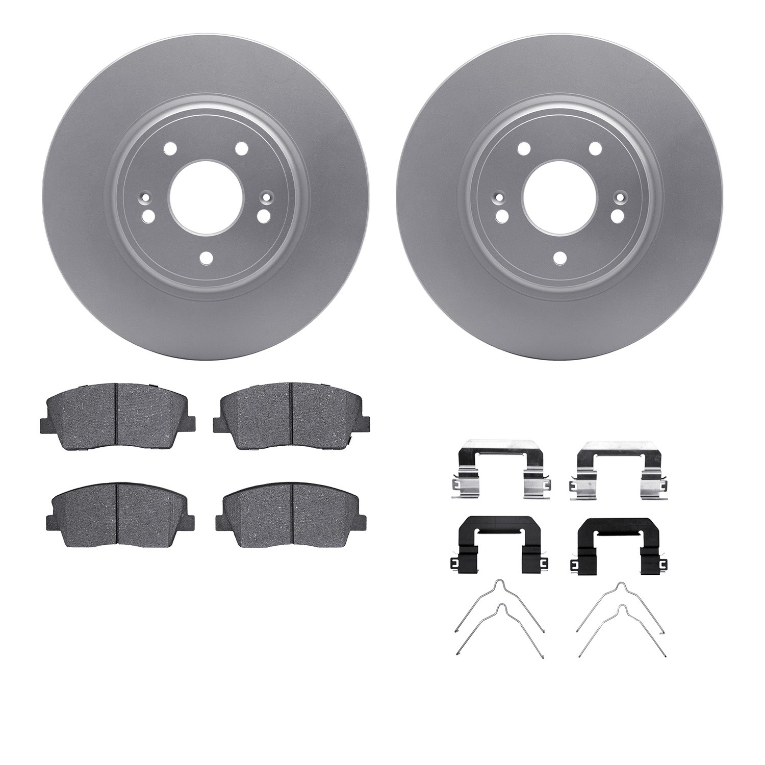 DFC GEOSPEC Coated Rotors with 5000 Brake Pads - Ceramic and Hardware