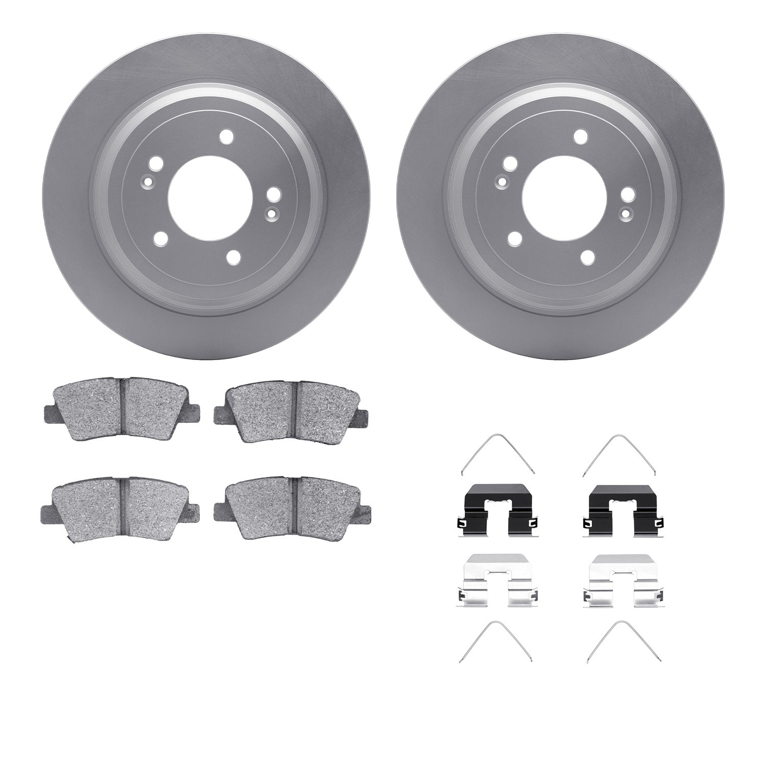 DFC GEOSPEC Coated Rotors with 5000 Brake Pads - Ceramic and Hardware