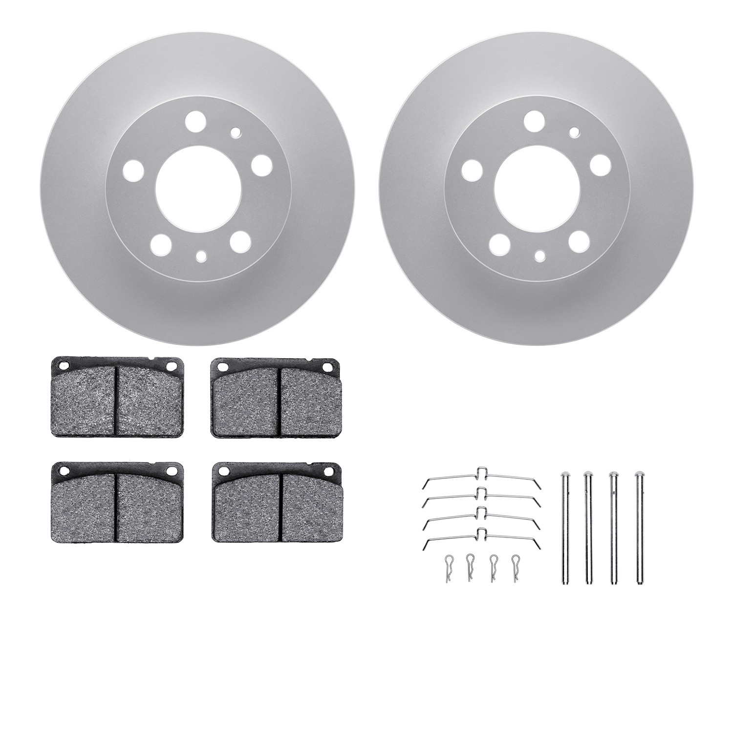 DFC GEOSPEC Coated Rotors with 5000 Brake Pads - Ceramic and Hardware