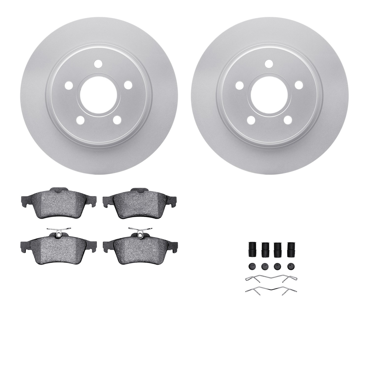 DFC GEOSPEC Coated Rotors with 5000 Brake Pads - Ceramic and Hardware