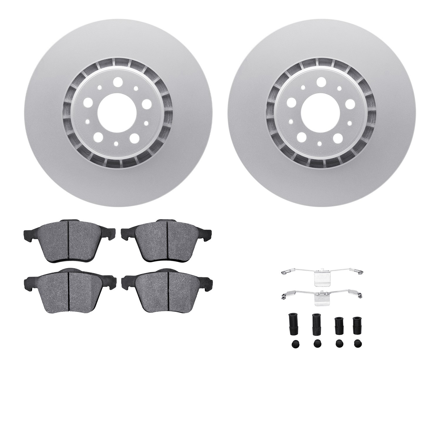 DFC GEOSPEC Coated Rotors with 5000 Brake Pads - Ceramic and Hardware
