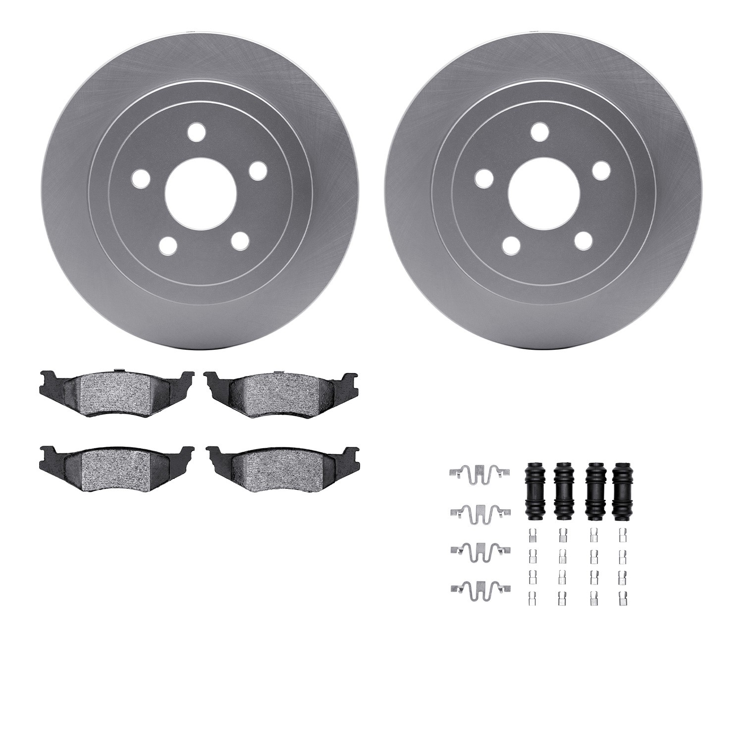 DFC GEOSPEC Coated Rotors with 5000 Brake Pads - Ceramic and Hardware