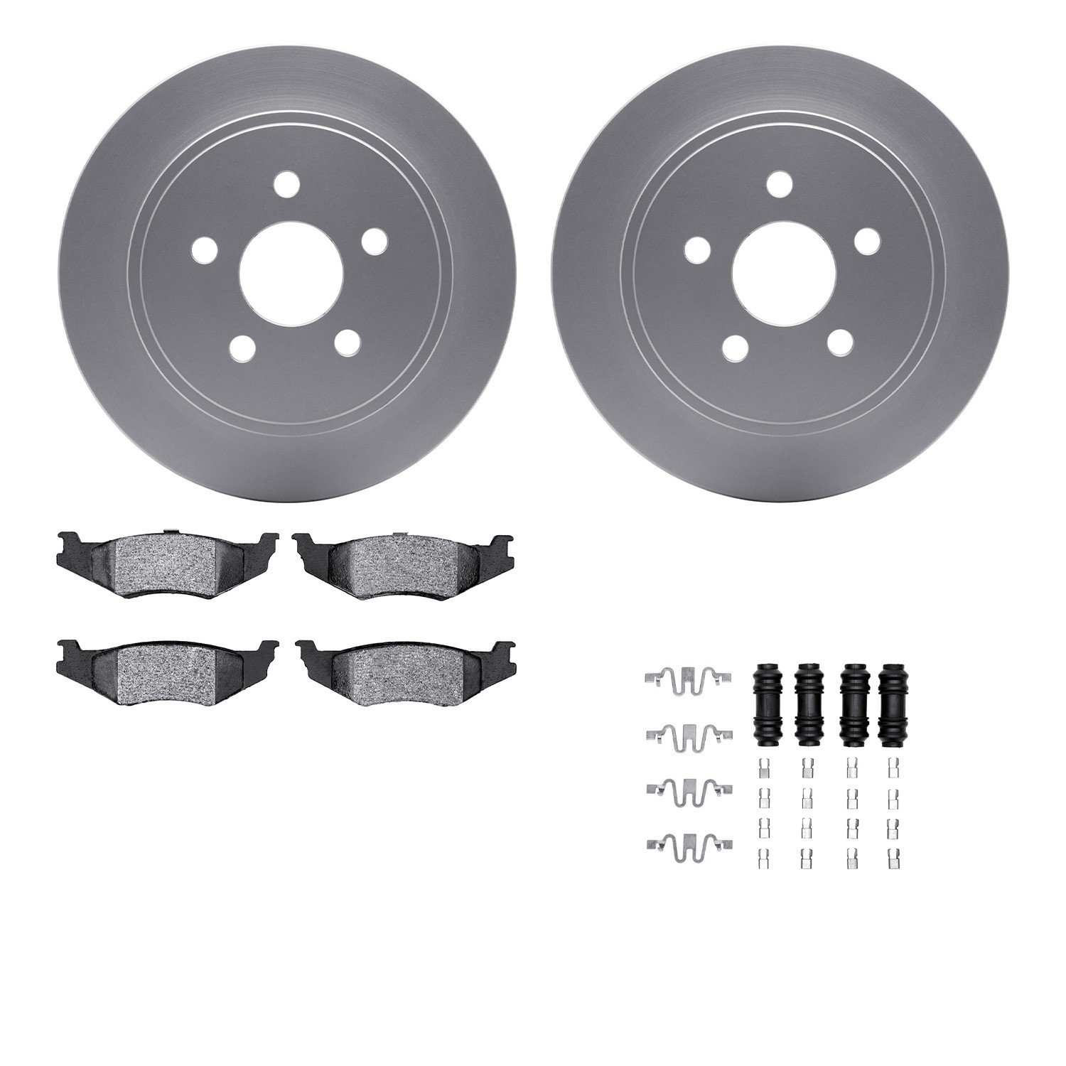 DFC GEOSPEC Coated Rotors with 5000 Brake Pads - Ceramic and Hardware