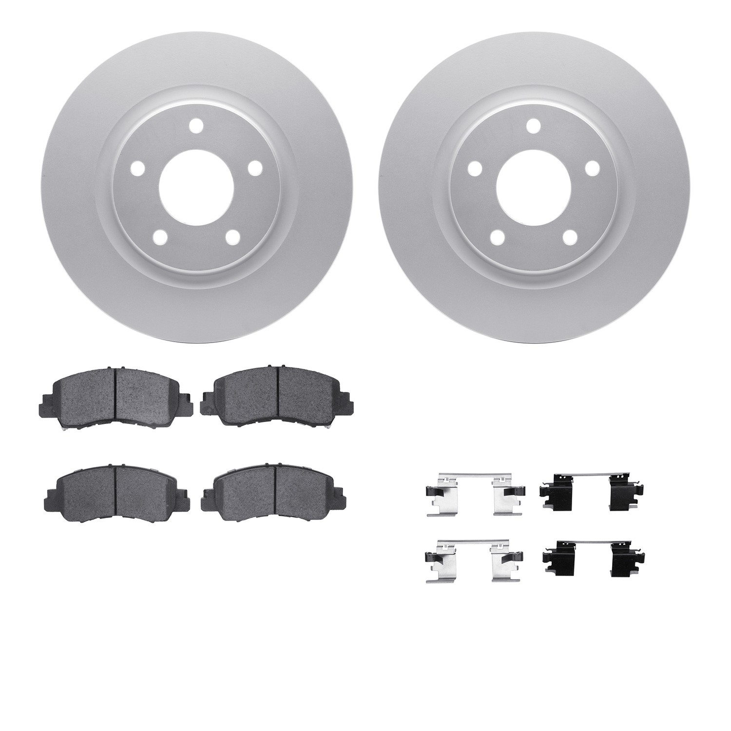 DFC GEOSPEC Coated Rotors with 5000 Brake Pads - Ceramic and Hardware