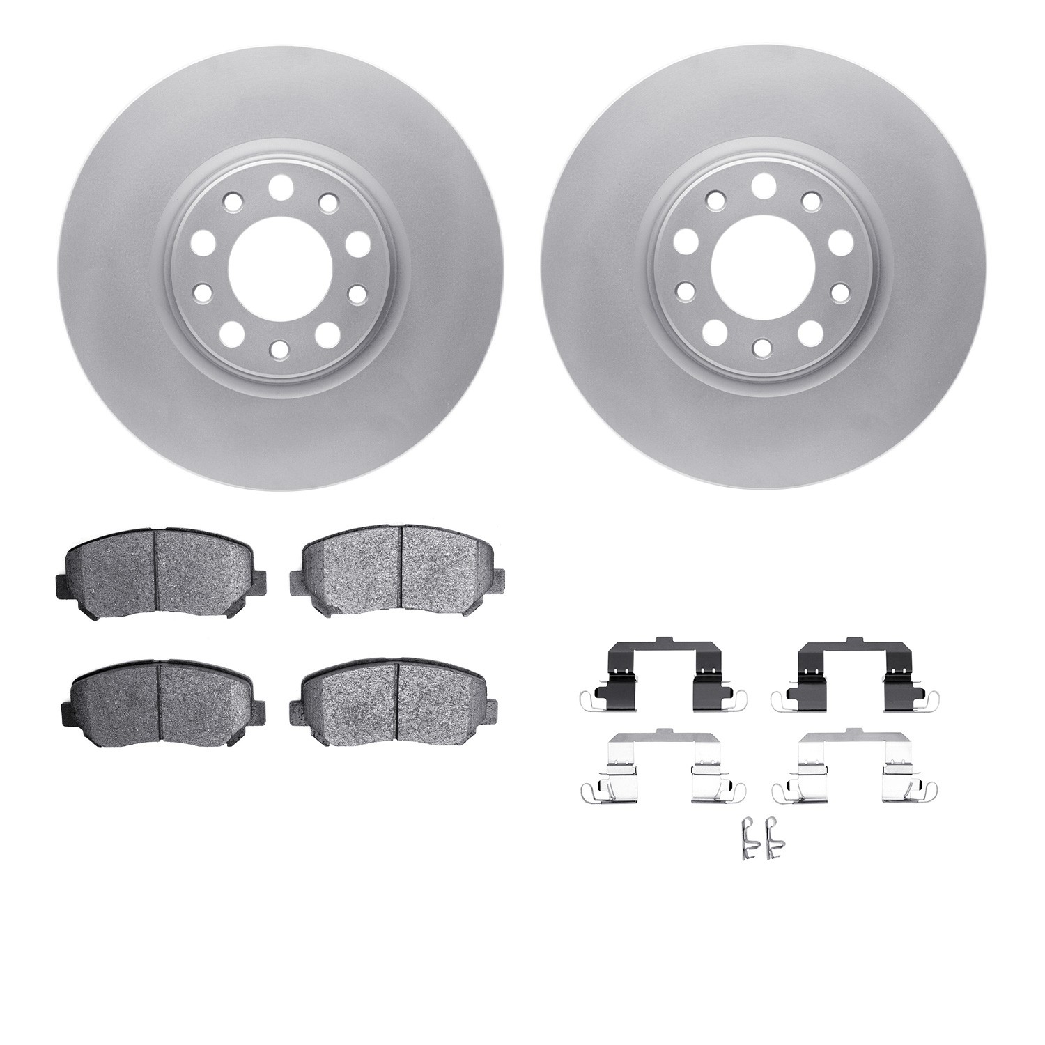 DFC GEOSPEC Coated Rotors with 5000 Brake Pads - Ceramic and Hardware