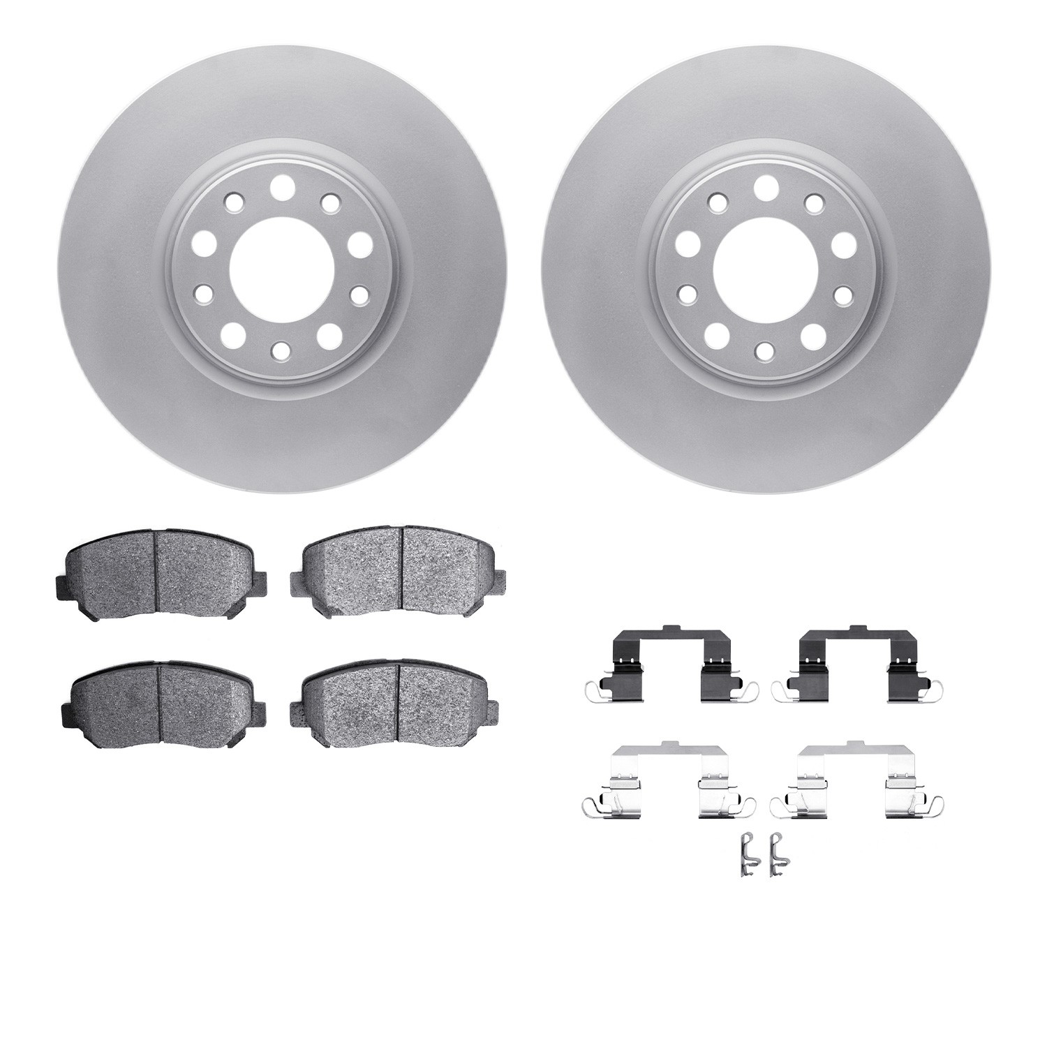 DFC GEOSPEC Coated Rotors with 5000 Brake Pads - Ceramic and Hardware
