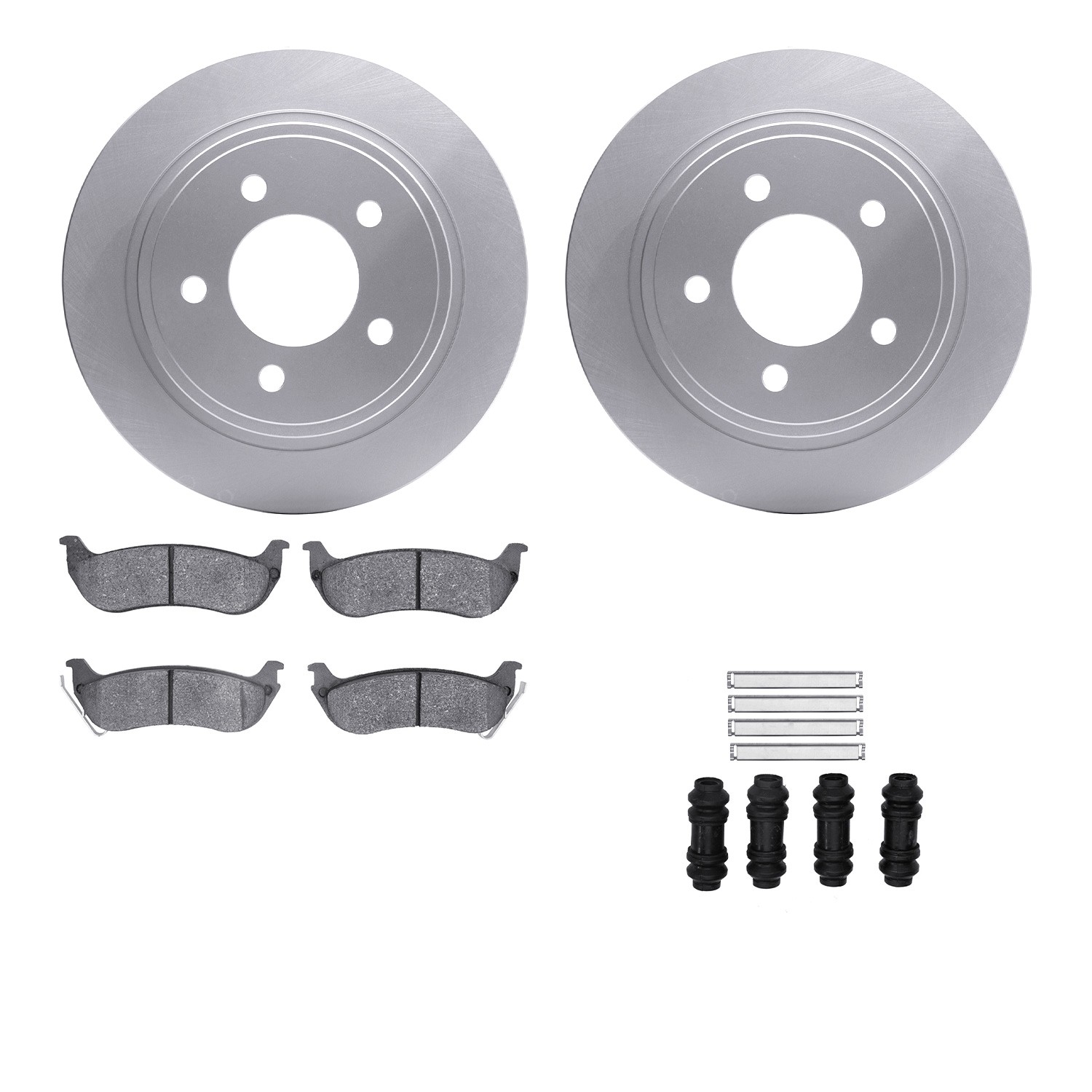 DFC GEOSPEC Coated Rotors with 5000 Brake Pads - Ceramic and Hardware