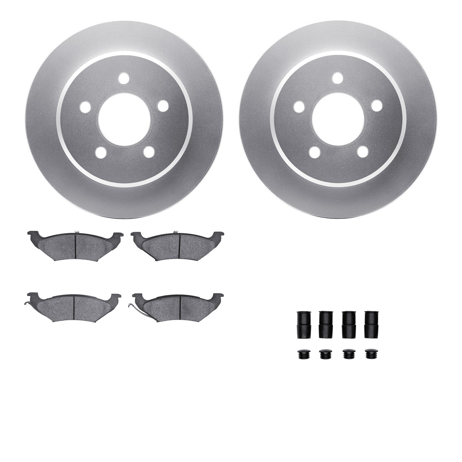 DFC GEOSPEC Coated Rotors with 5000 Brake Pads - Ceramic and Hardware