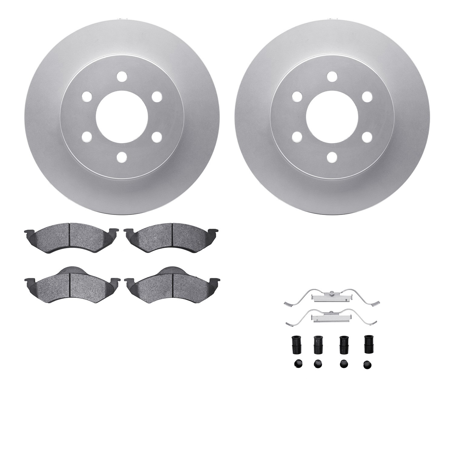 DFC GEOSPEC Coated Rotors with 5000 Brake Pads - Ceramic and Hardware