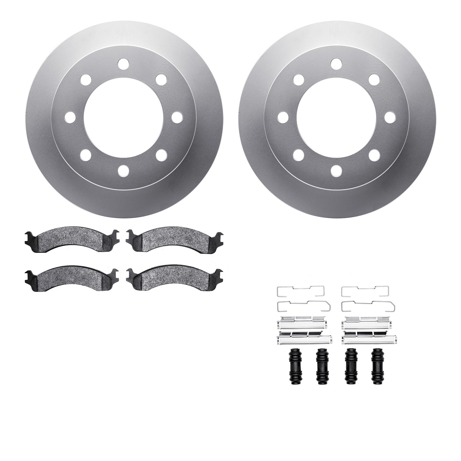 DFC GEOSPEC Coated Rotors with 5000 Brake Pads - Ceramic and Hardware