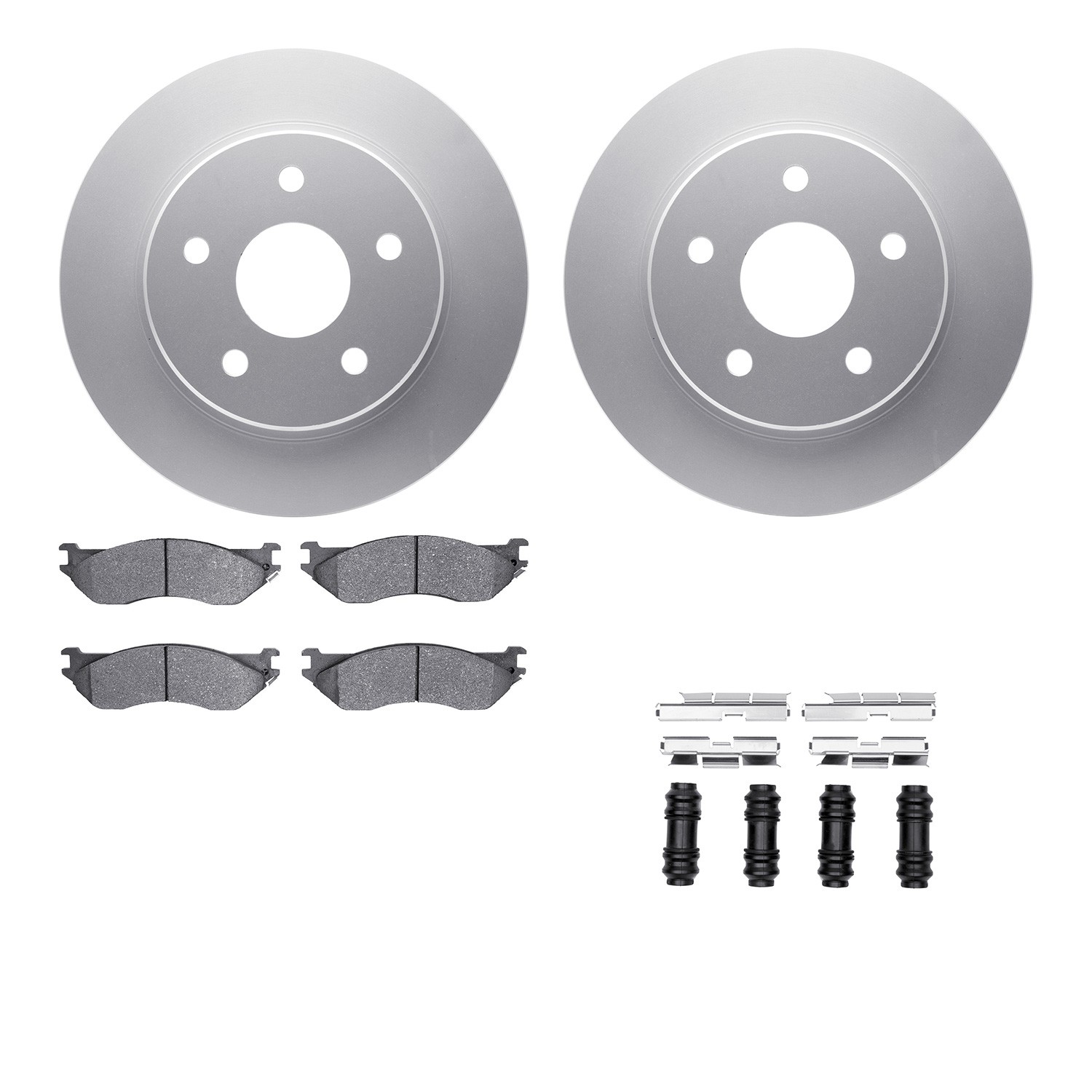 DFC GEOSPEC Coated Rotors with 5000 Brake Pads - Ceramic and Hardware