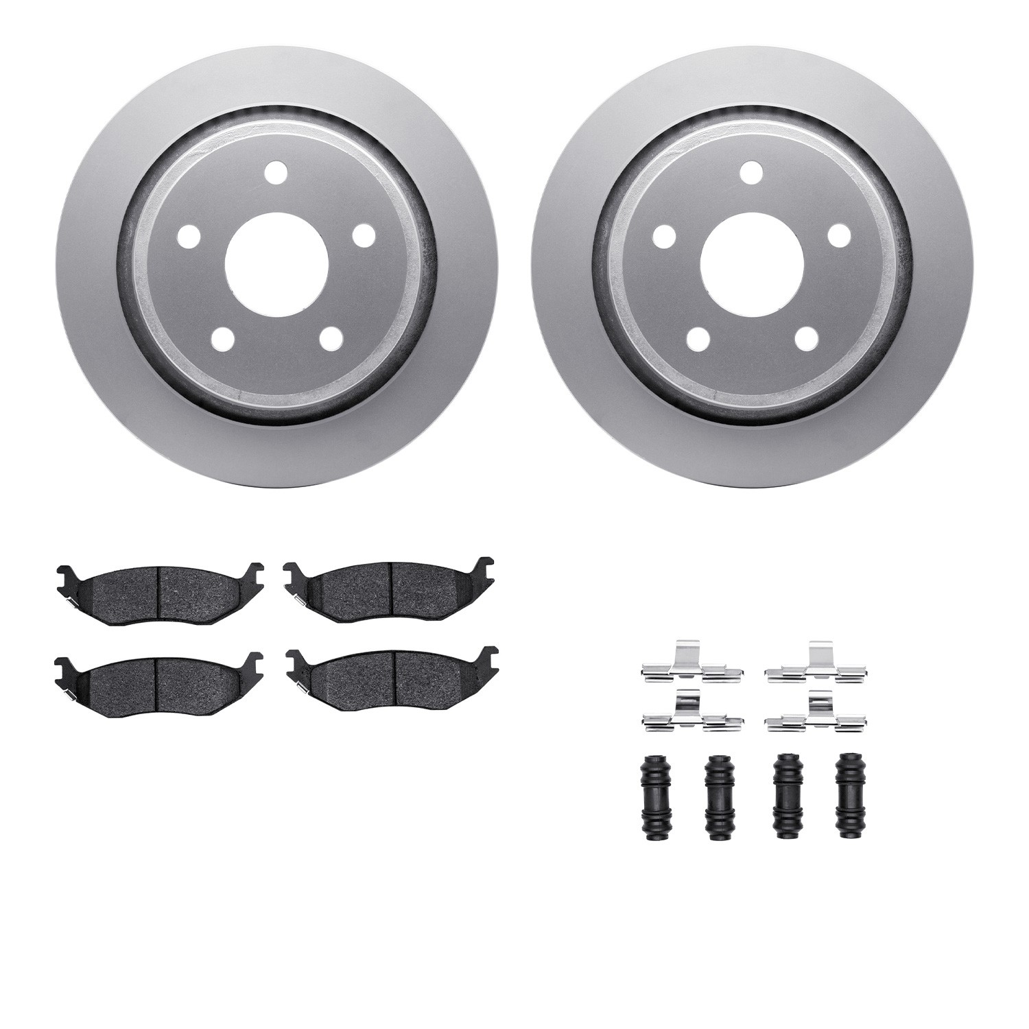 DFC GEOSPEC Coated Rotors with 5000 Brake Pads - Ceramic and Hardware