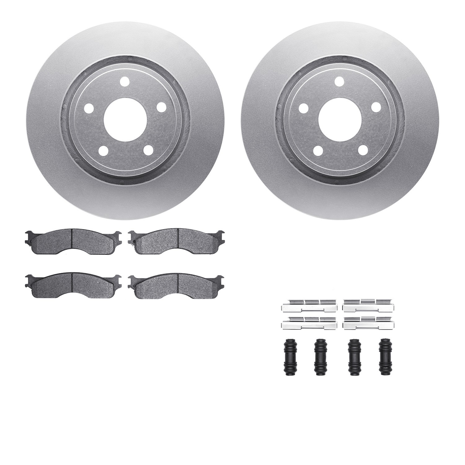 DFC GEOSPEC Coated Rotors with 5000 Brake Pads - Ceramic and Hardware