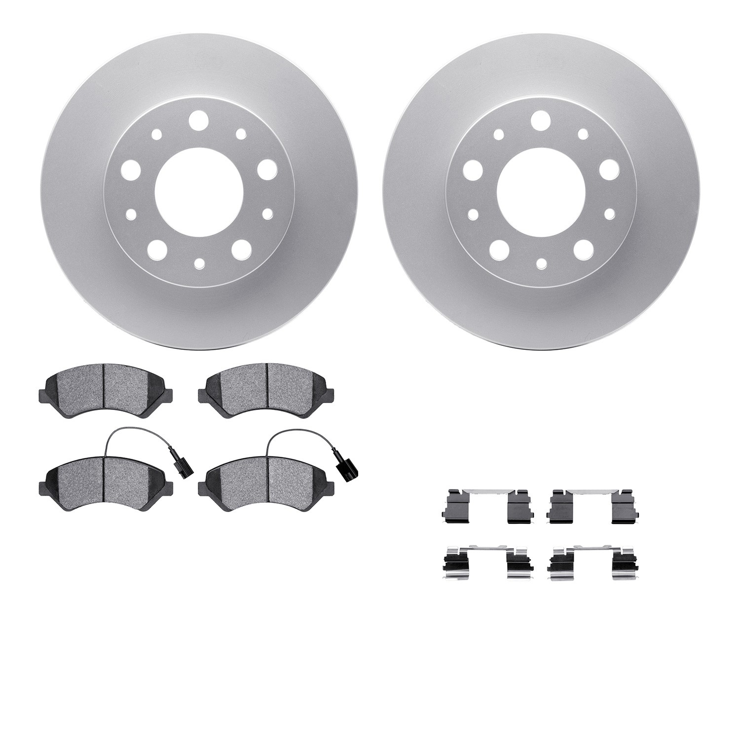 DFC GEOSPEC Coated Rotors with 5000 Brake Pads - Ceramic and Hardware