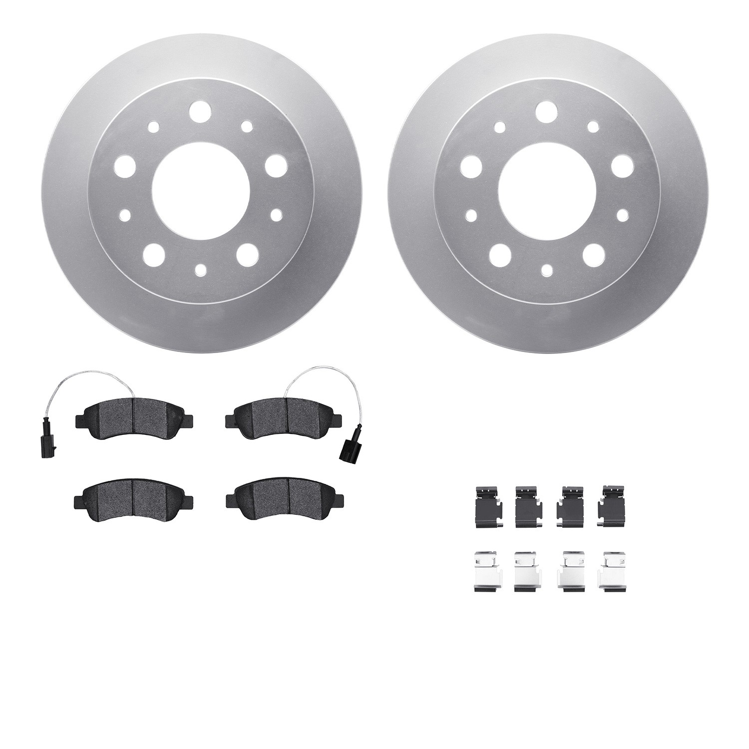 DFC GEOSPEC Coated Rotors with 5000 Brake Pads - Ceramic and Hardware
