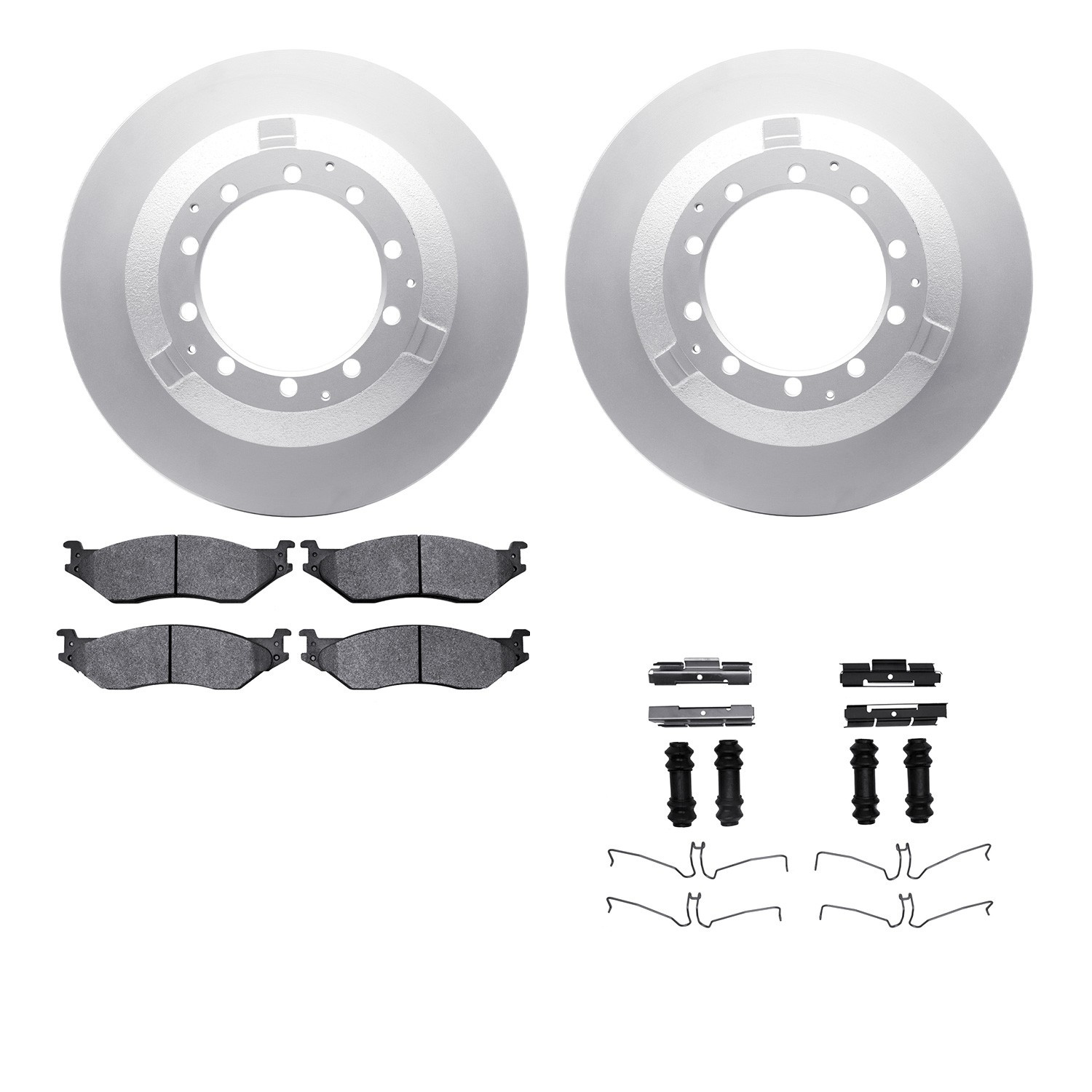 DFC GEOSPEC Coated Rotors with 5000 Brake Pads - Ceramic and Hardware
