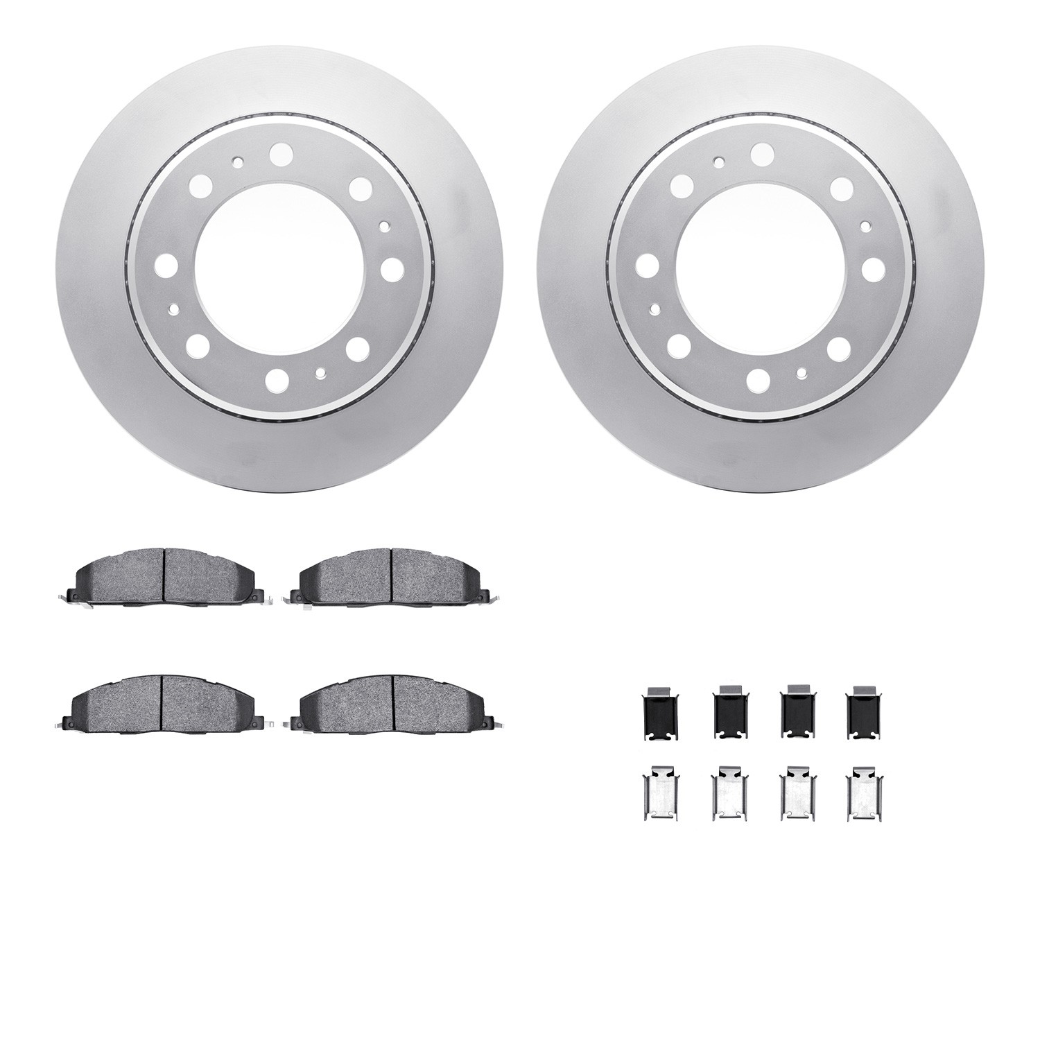 DFC GEOSPEC Coated Rotors with 5000 Brake Pads - Ceramic and Hardware