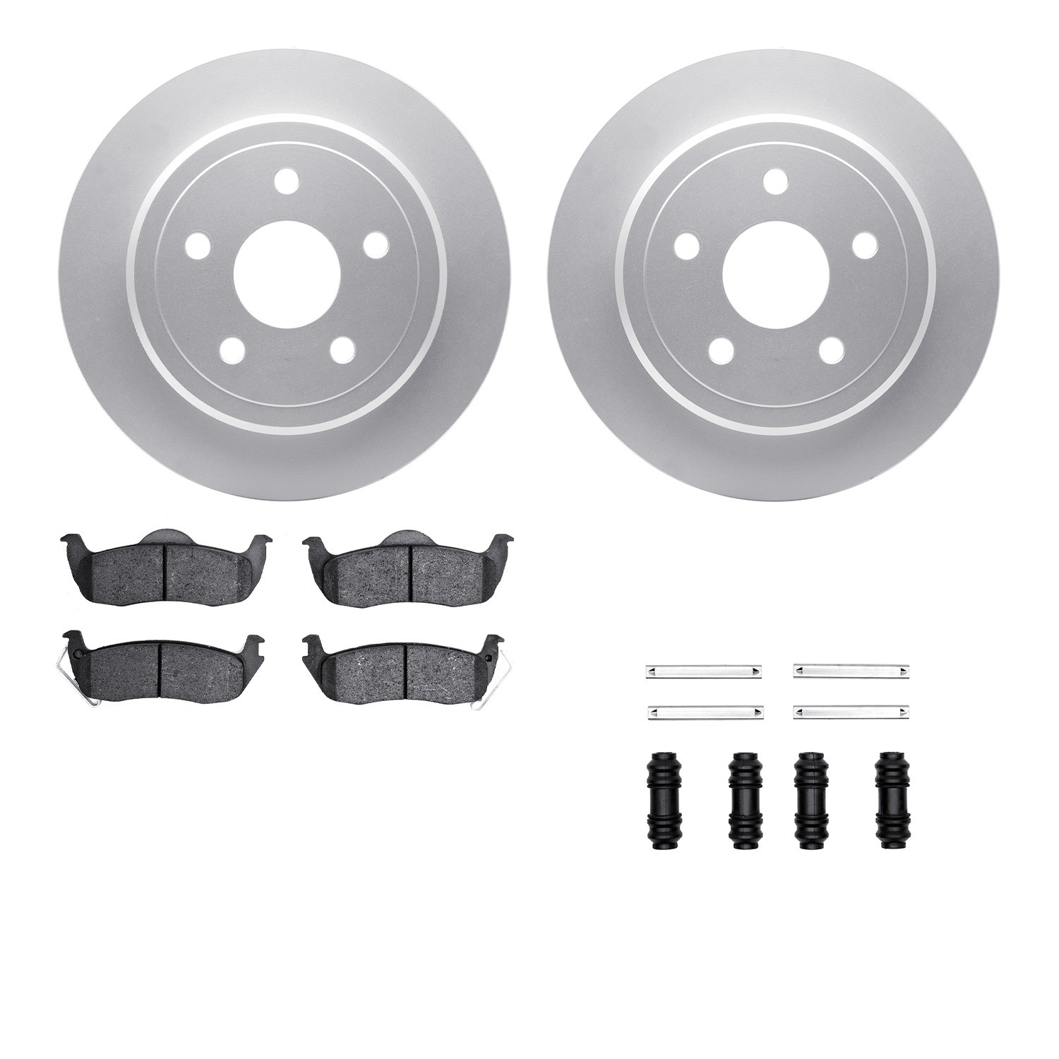 DFC GEOSPEC Coated Rotors with 5000 Brake Pads - Ceramic and Hardware
