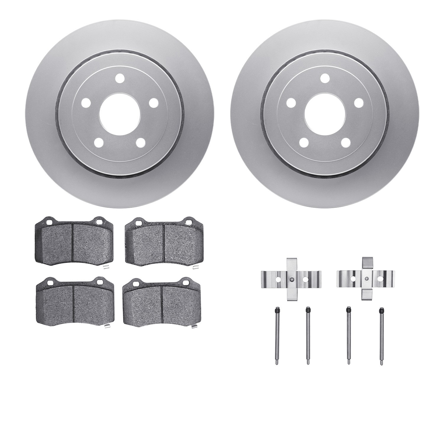 DFC GEOSPEC Coated Rotors with 5000 Brake Pads - Ceramic and Hardware