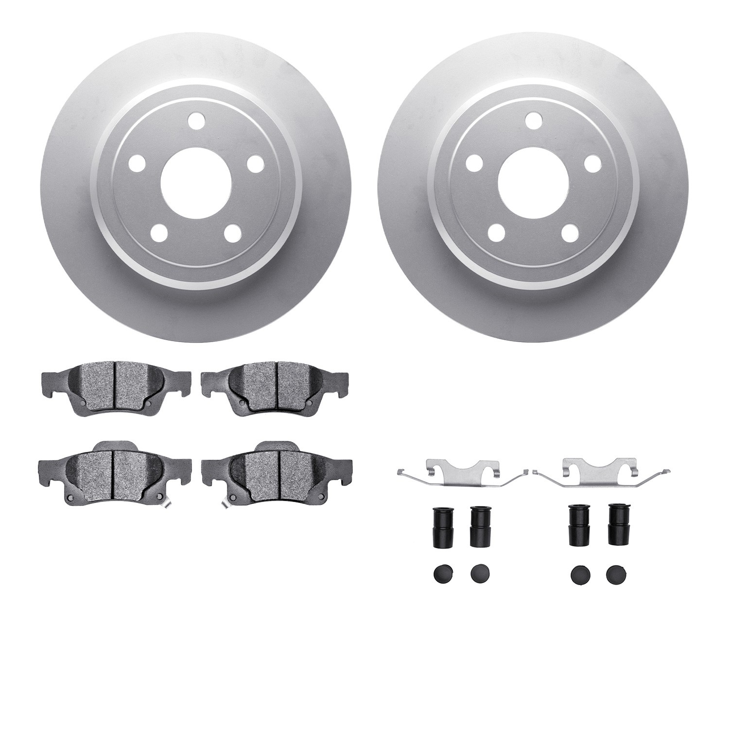 DFC GEOSPEC Coated Rotors with 5000 Brake Pads - Ceramic and Hardware