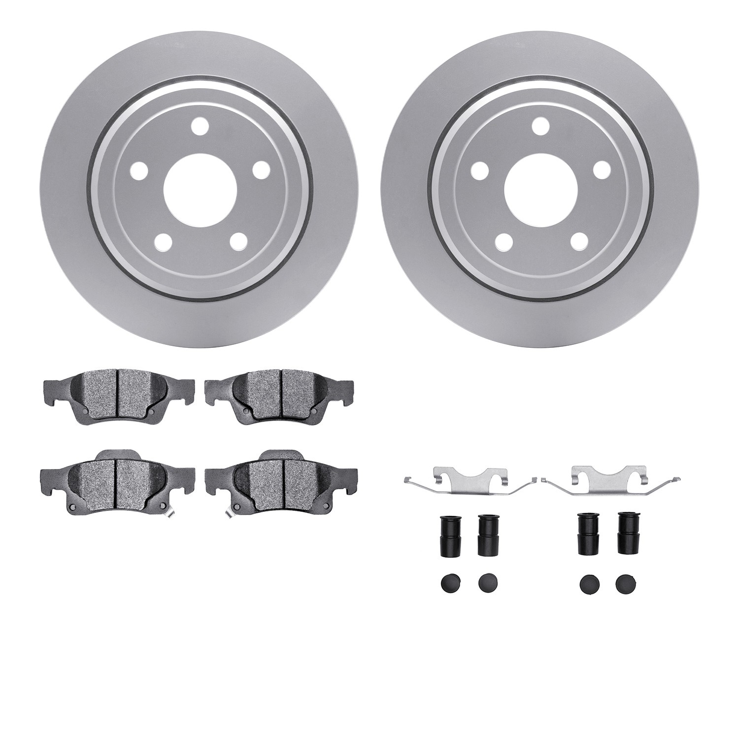 DFC GEOSPEC Coated Rotors with 5000 Brake Pads - Ceramic and Hardware