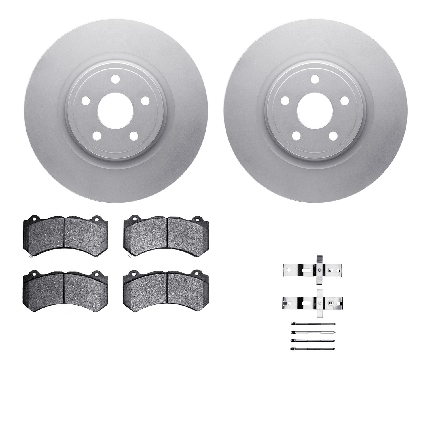 DFC GEOSPEC Coated Rotors with 5000 Brake Pads - Ceramic and Hardware