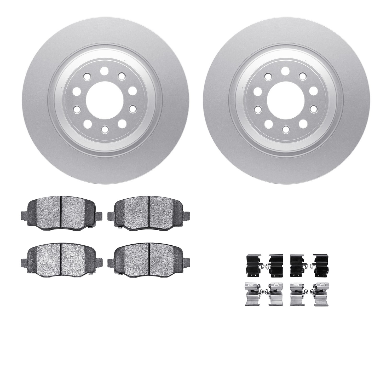 DFC GEOSPEC Coated Rotors with 5000 Brake Pads - Ceramic and Hardware