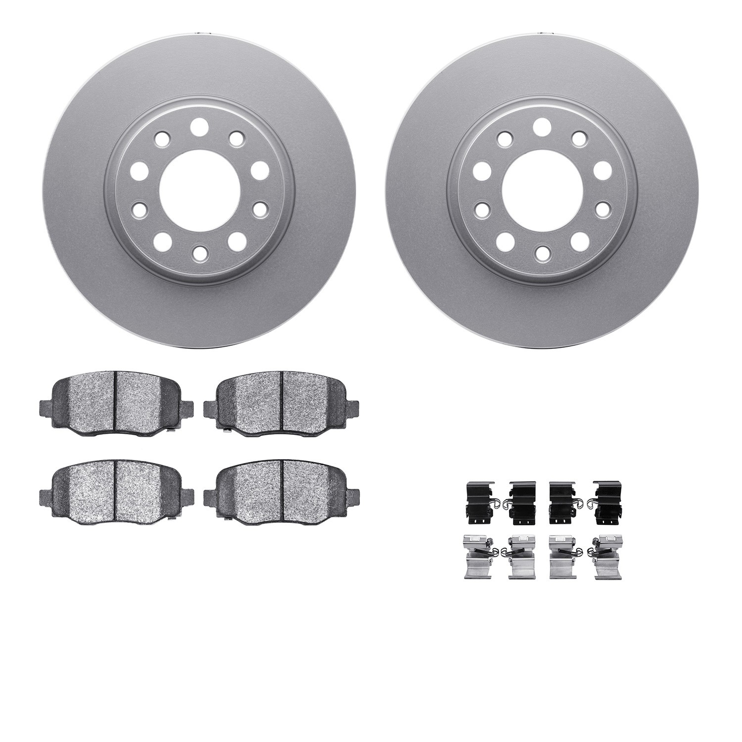 DFC GEOSPEC Coated Rotors with 5000 Brake Pads - Ceramic and Hardware