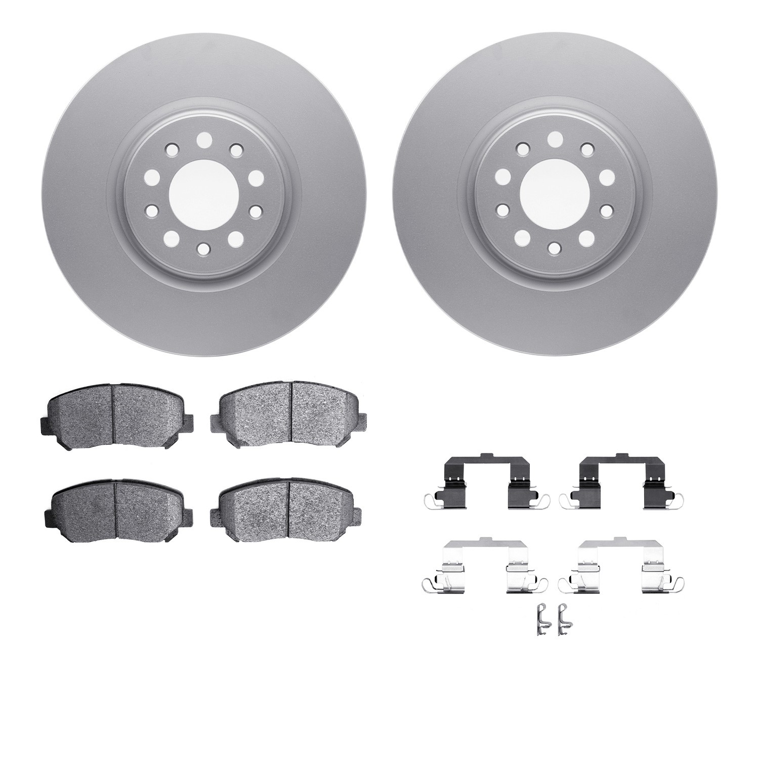 DFC GEOSPEC Coated Rotors with 5000 Brake Pads - Ceramic and Hardware