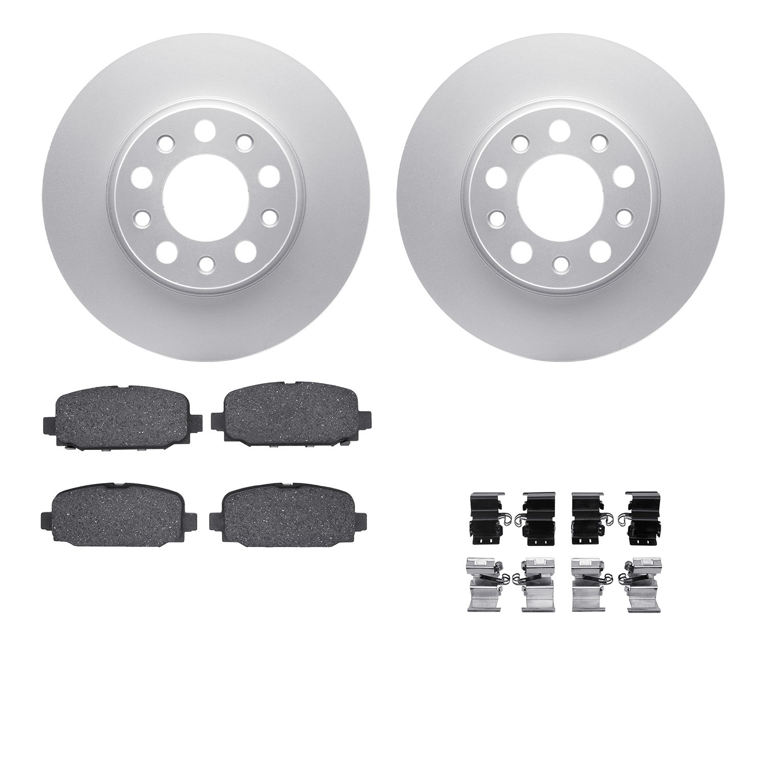 DFC GEOSPEC Coated Rotors with 5000 Brake Pads - Ceramic and Hardware