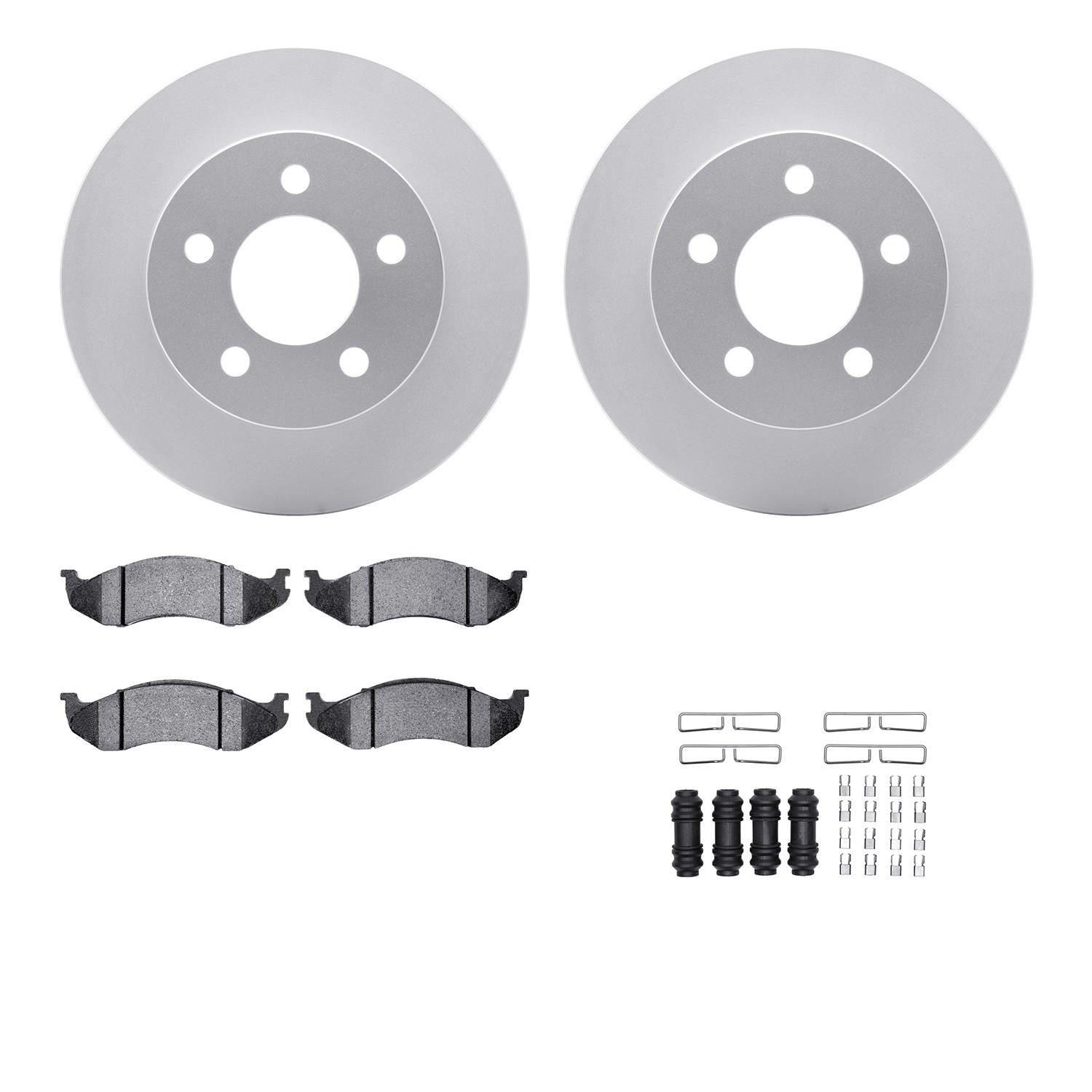 DFC GEOSPEC Coated Rotors with 5000 Brake Pads - Ceramic and Hardware