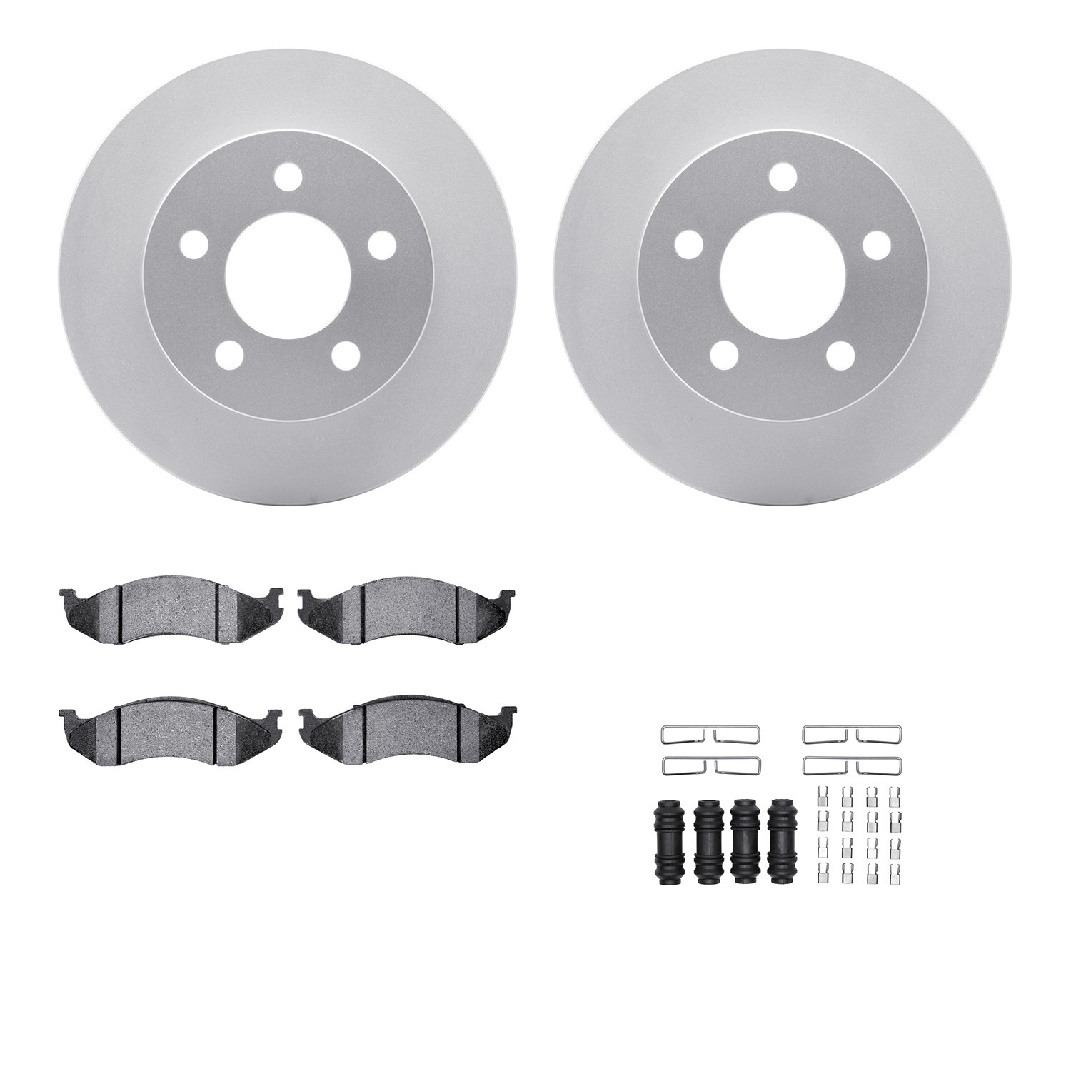 DFC GEOSPEC Coated Rotors with 5000 Brake Pads - Ceramic and Hardware