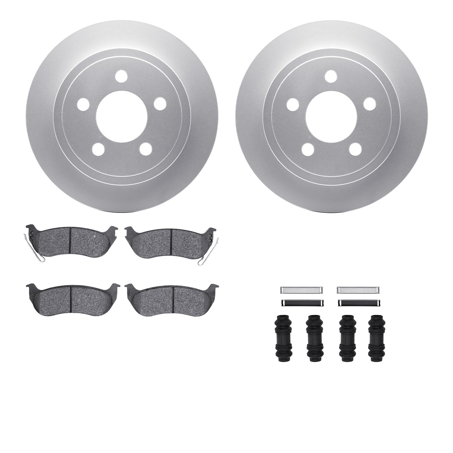 DFC GEOSPEC Coated Rotors with 5000 Brake Pads - Ceramic and Hardware