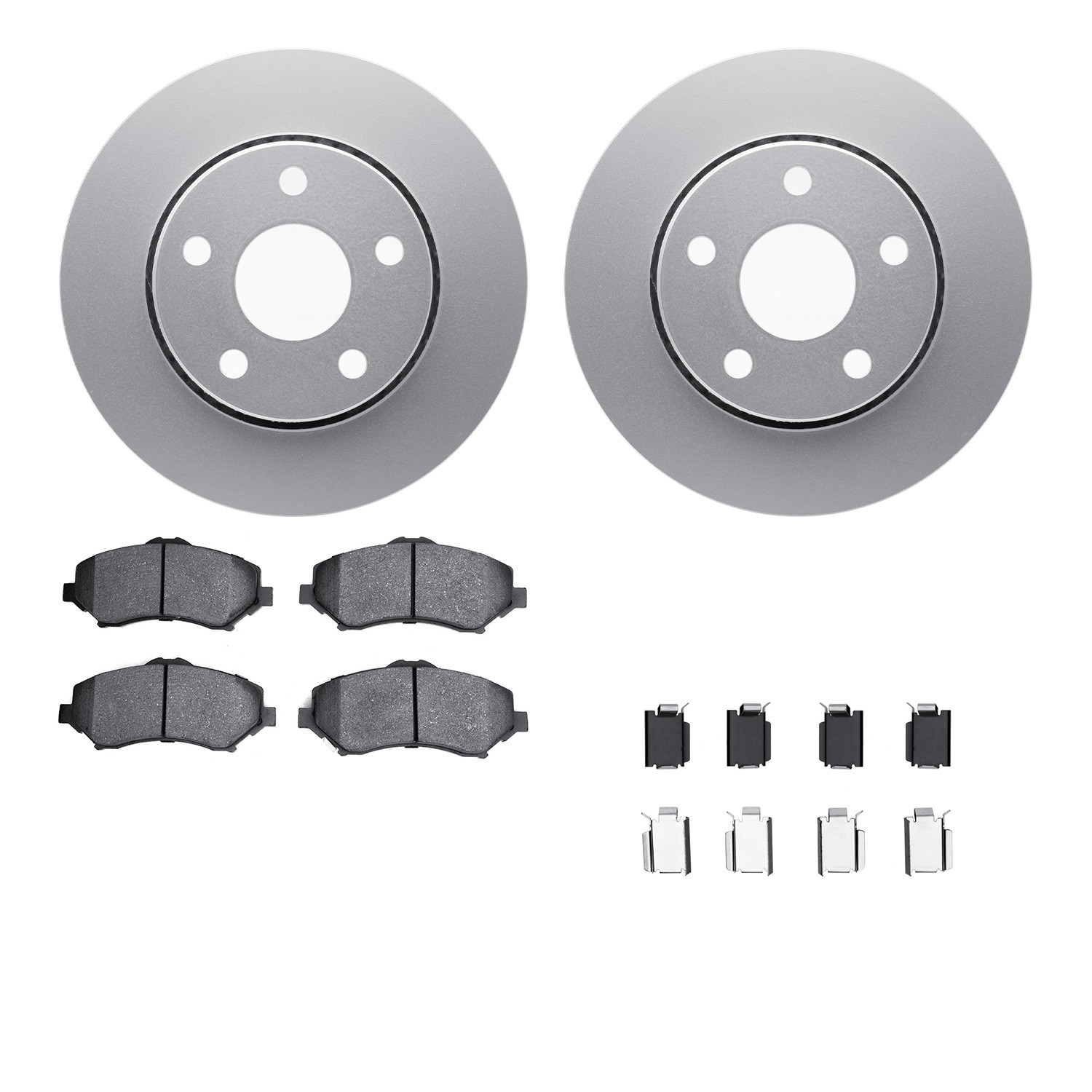 DFC GEOSPEC Coated Rotors with 5000 Brake Pads - Ceramic and Hardware